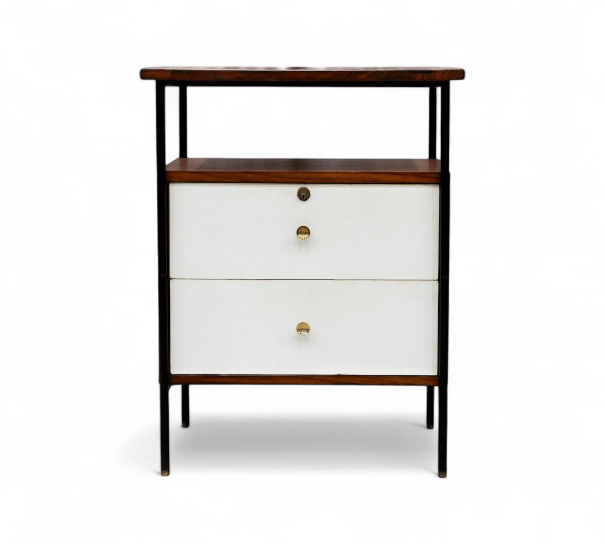 Available today, with domestic shipping in the NYC metro area included, this Brazilian Mid-Century Side Table in Metal, Hardwood and Formica by Geraldo de Barros for Unilabor, c. 1950 is nothing less than gorgeous! 

This exceptionally rare side