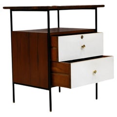 Brazilian Modern Side Table in Metal, Hardwood & Formica, Geraldo de Barros 1950
