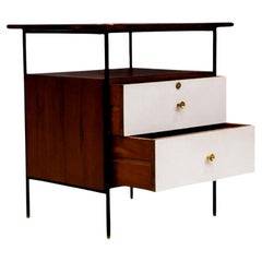 Mesa auxiliar moderna brasileña de metal, madera dura y fórmica, Geraldo de Barros 1950