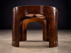 Tavolino moderno brasiliano in Wood e ottone di Bertomeu, Brasile, anni '60