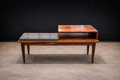Brazilian Modern Side table with Bench & Storage in Hardwood, Unknown, 1960s