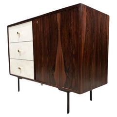 Brazilian Modern Sideboard in Hardwood and Metal by Geraldo de Barros, Brazil
