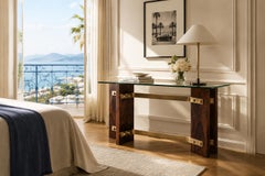 Brazilian Modern Sideboard in Rosewood, Brass & Glass, Novo Rumo — Brazil, 1950s
