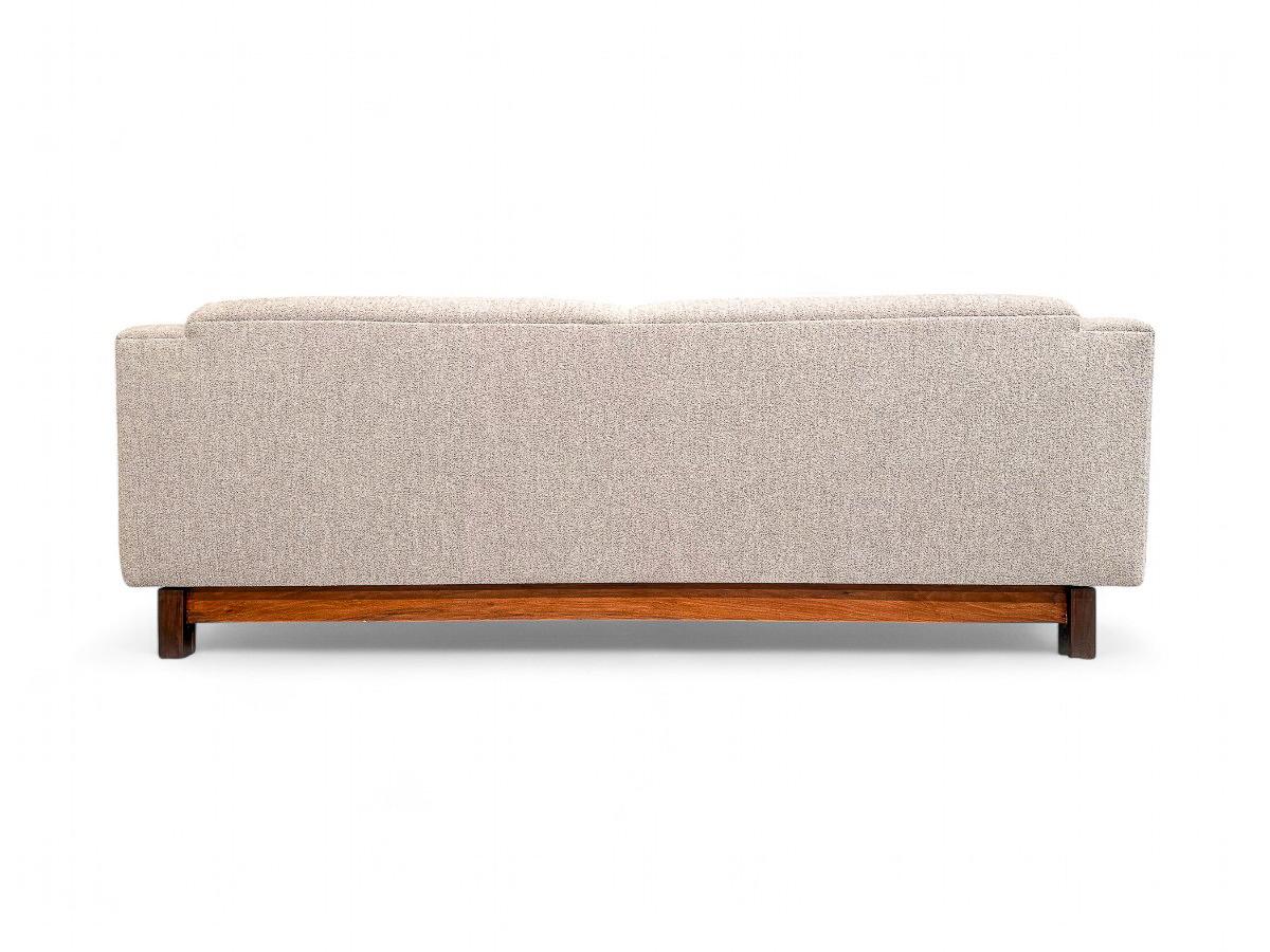 Canapé moderne brésilien en boucle grise et bois dur, Sergio Rodrigues, 1960 en vente 3
