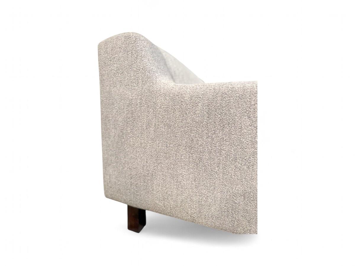 Canapé moderne brésilien en boucle grise et bois dur, Sergio Rodrigues, 1960 en vente 7