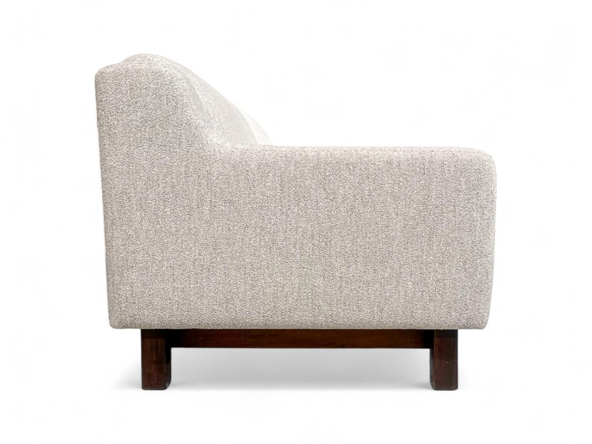 Mid-Century Modern Canapé moderne brésilien en boucle grise et bois dur, Sergio Rodrigues, 1960 en vente
