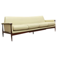 Brazilian Modern Sofa in Hardwood & Leather,  Liceu de Artes e Oficios 1960s