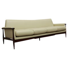 Brazilian Modern Sofa in Hardwood & Leather,  Liceu de Artes e Oficios 1960s 