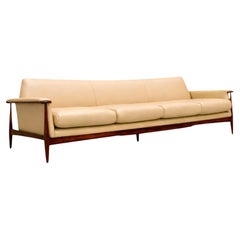 Brazilian Modern Sofa in Hardwood & Leather,  Liceu de Artes e Oficios 1960s