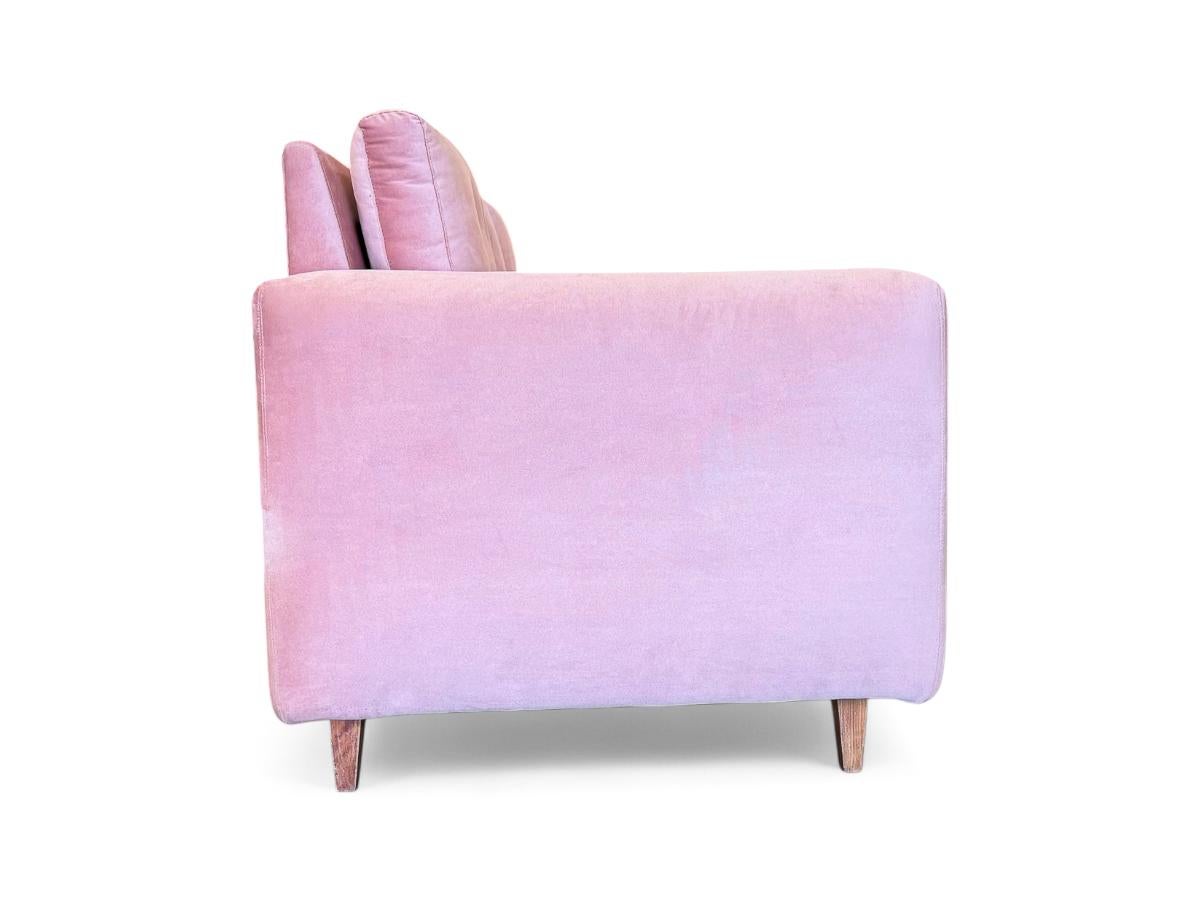 Brazilian Modern Sofa in Hardwood & Pink Velvet, Joaquim Tenreiro, 1960s For Sale 3