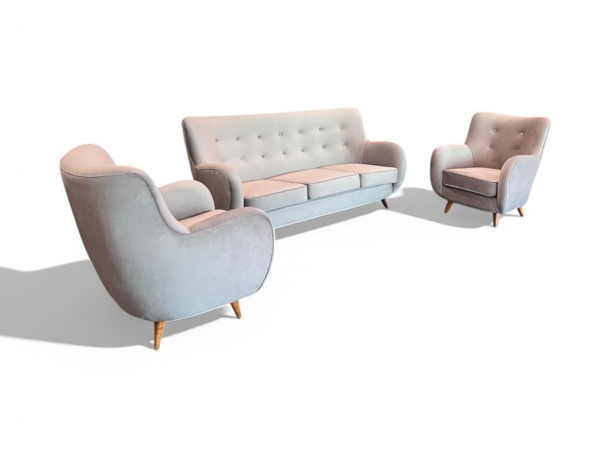 Canapé Modernity brésilien en bois dur et Ultra Suede par Giuseppe Scapinelli, c.1950s en vente 3