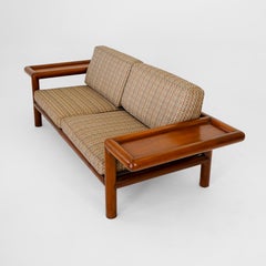 Brazilian Modern Sofa with Integrated Side Tables in Solid Freijó, 1970s
