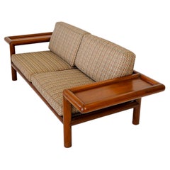 Brazilian Modern Sofa with Integrated Side Tables in Solid Freijó, 1970s