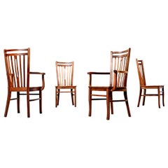 Brazilian Modern Solid Hardwood High Back Dining Chairs, circa 1960s