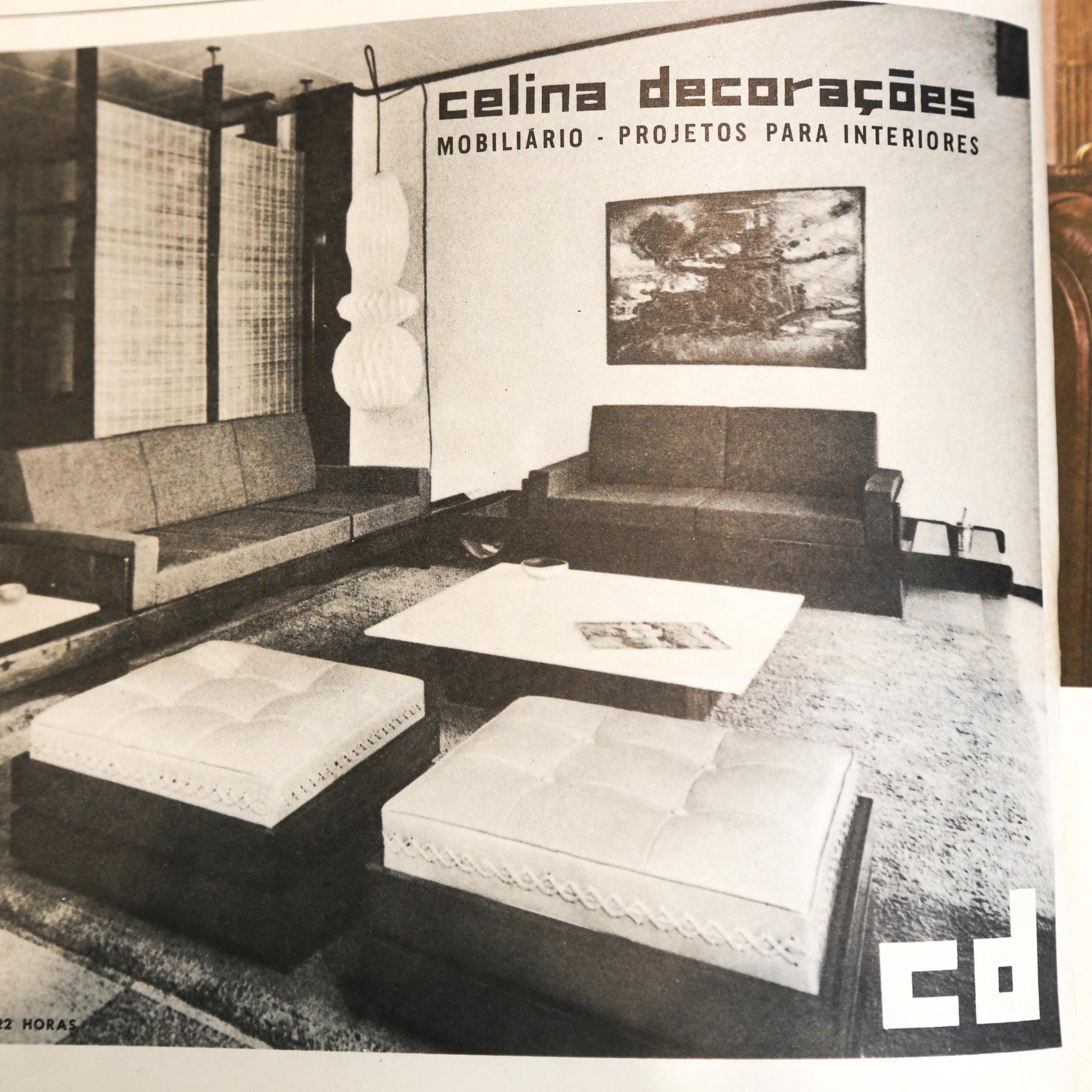 Brazilian Modern Stool/Trunk in Hardwood & White linen by Celina, 1960’s For Sale 7