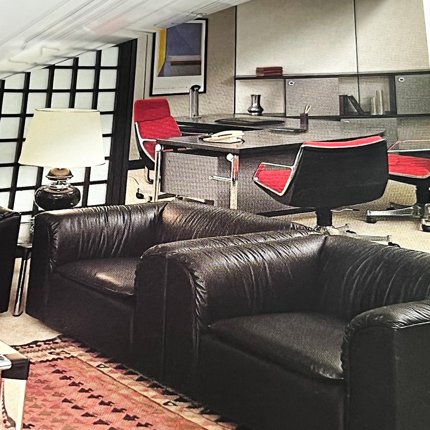 Chaise pivotante moderne brésilienne en cuir noir, Jorge Zalszupin, 1973, Brésil en vente 4