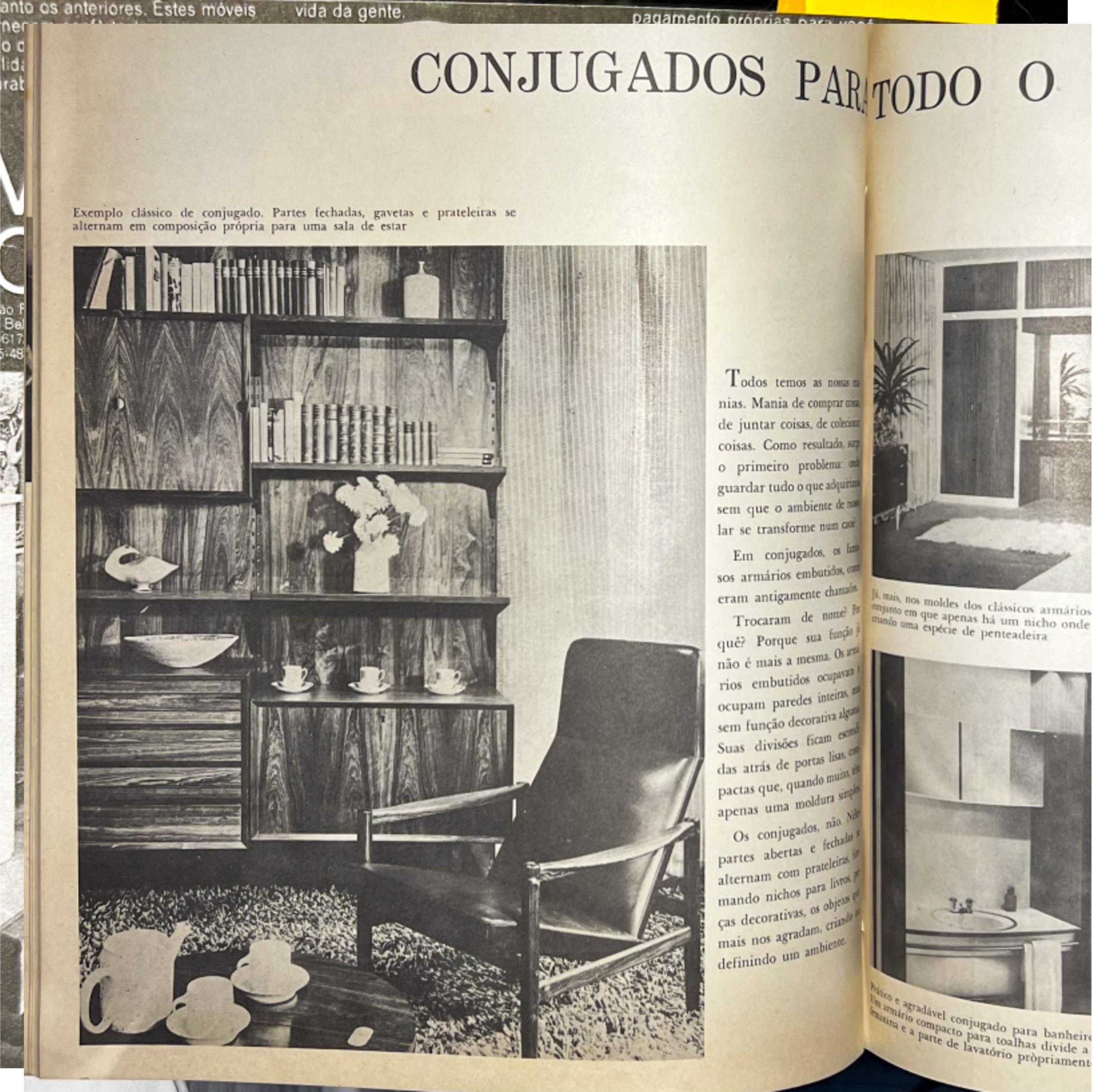 Poltrona moderna brasiliana in legno e pelle, A.I.C. Michel, 1960 ca. in vendita 3