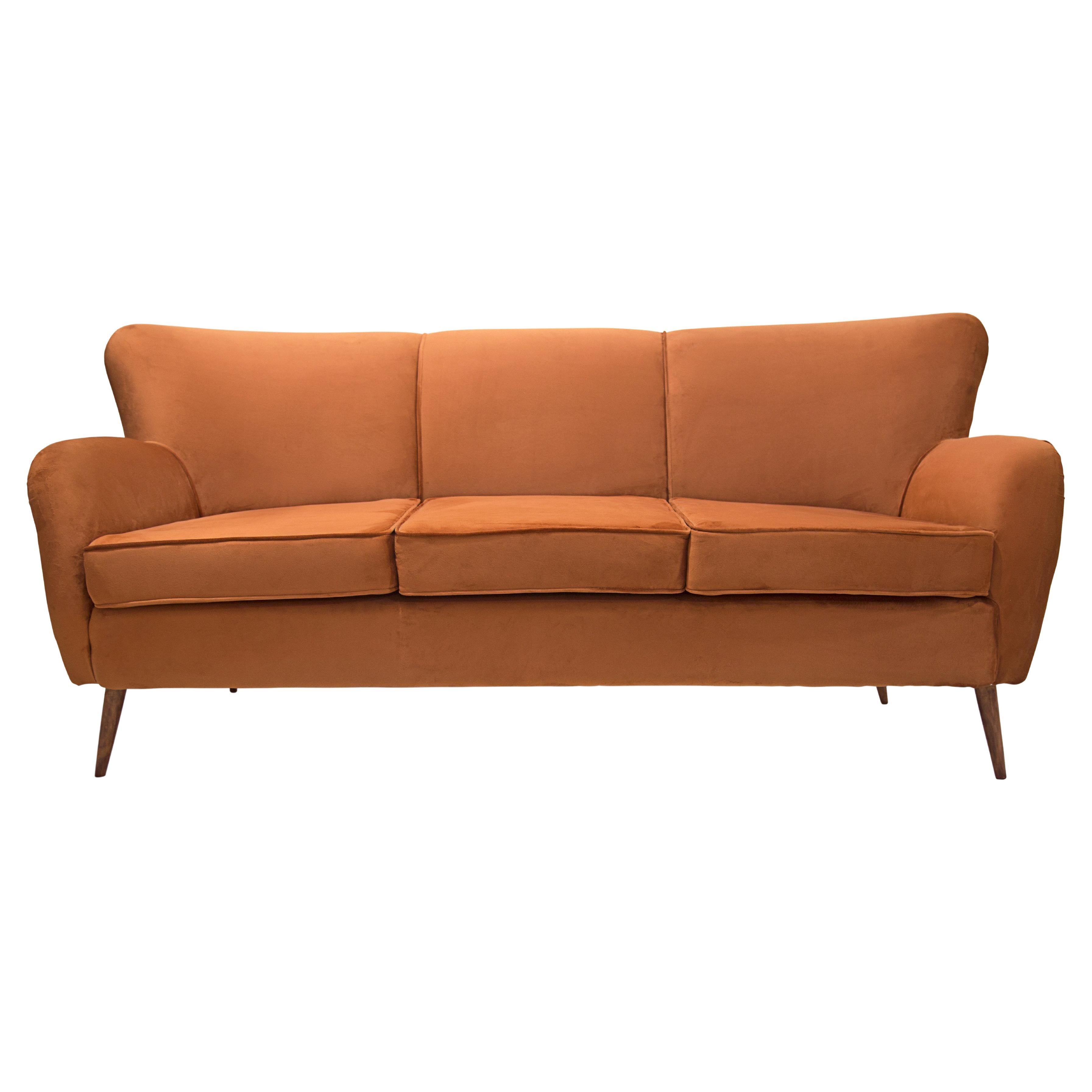 Bespoke 3 Seater Sofa Reclaimed Hardwood and Brass Frame by P