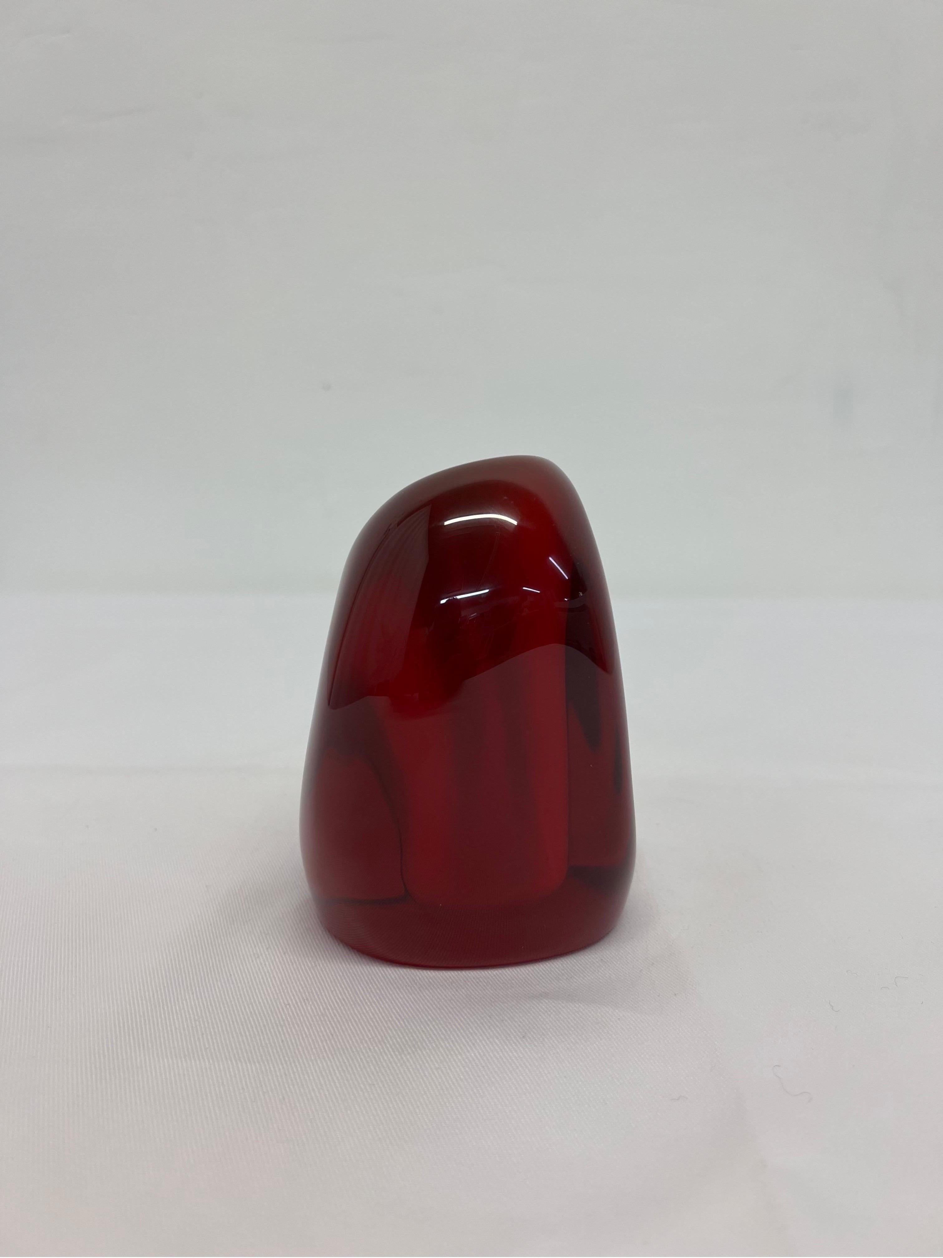 20th Century Brazilian Modern Translucent Red Resin Bud Vase, 1980s