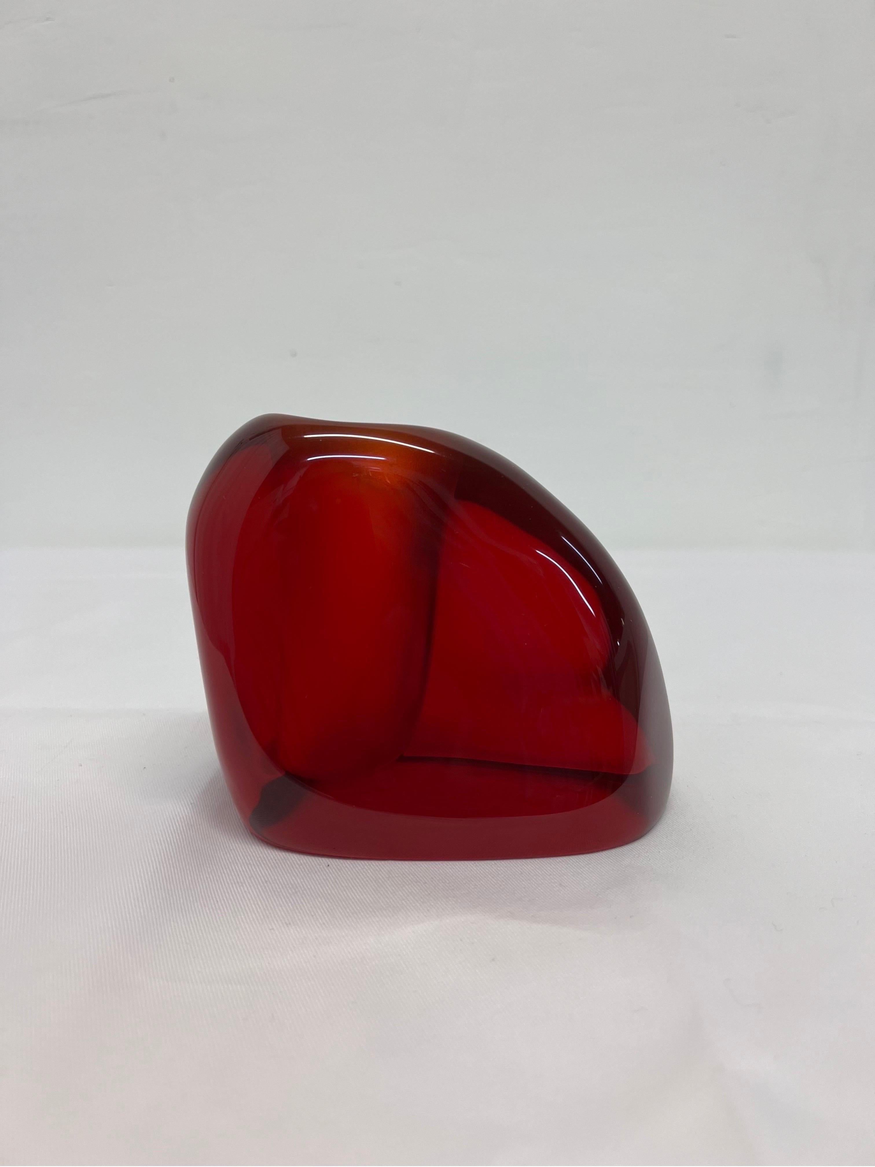 Brazilian Modern Translucent Red Resin Bud Vase, 1980s 1