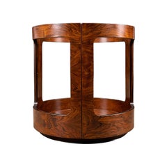Brazilian Modern Two-Tier Side Table in Hardwood by Bertomeu, Brazil, 1960s