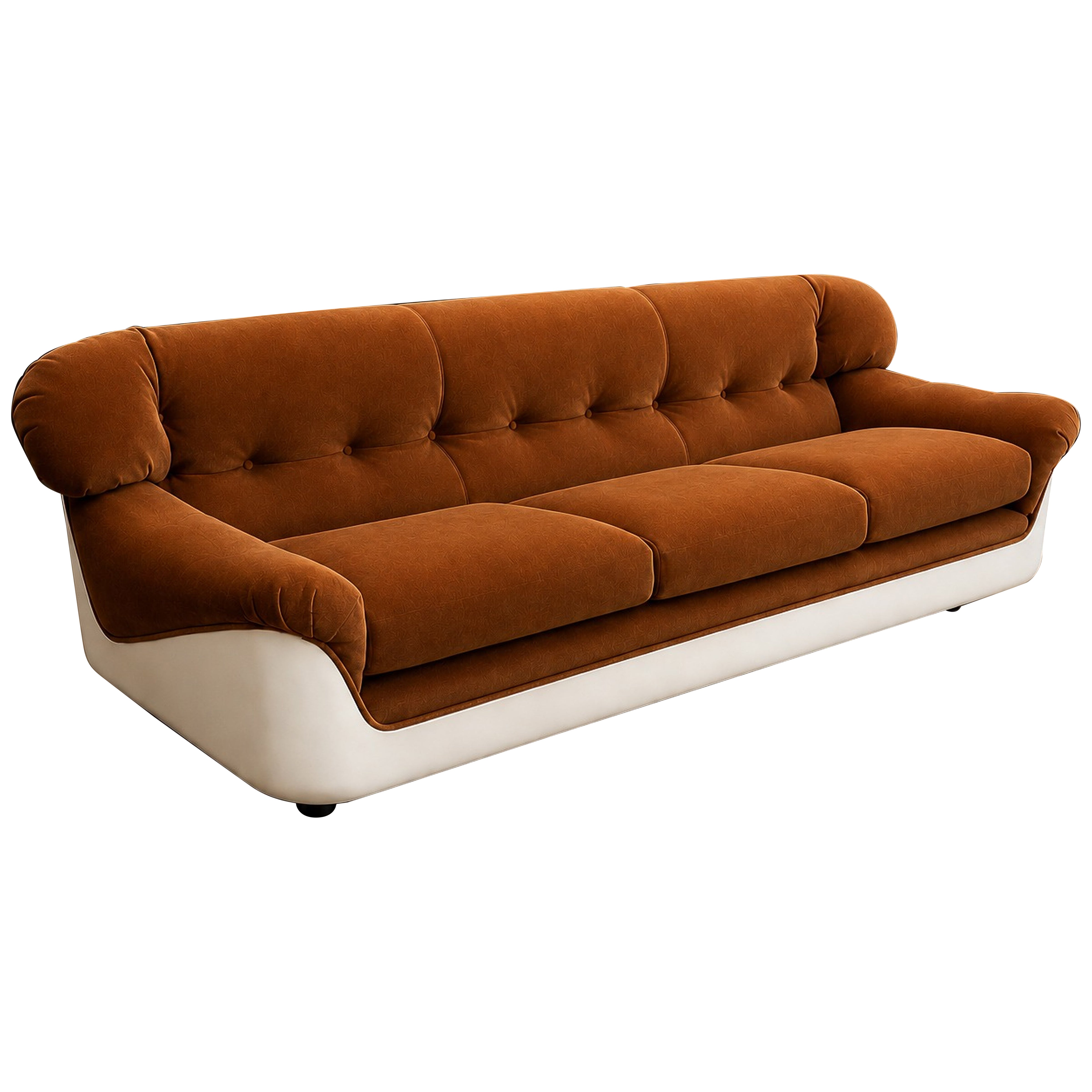 Brazilian Modern “VIP” Sofa in Fiberglass & Mohair by Jorge Zalszupin, 1973