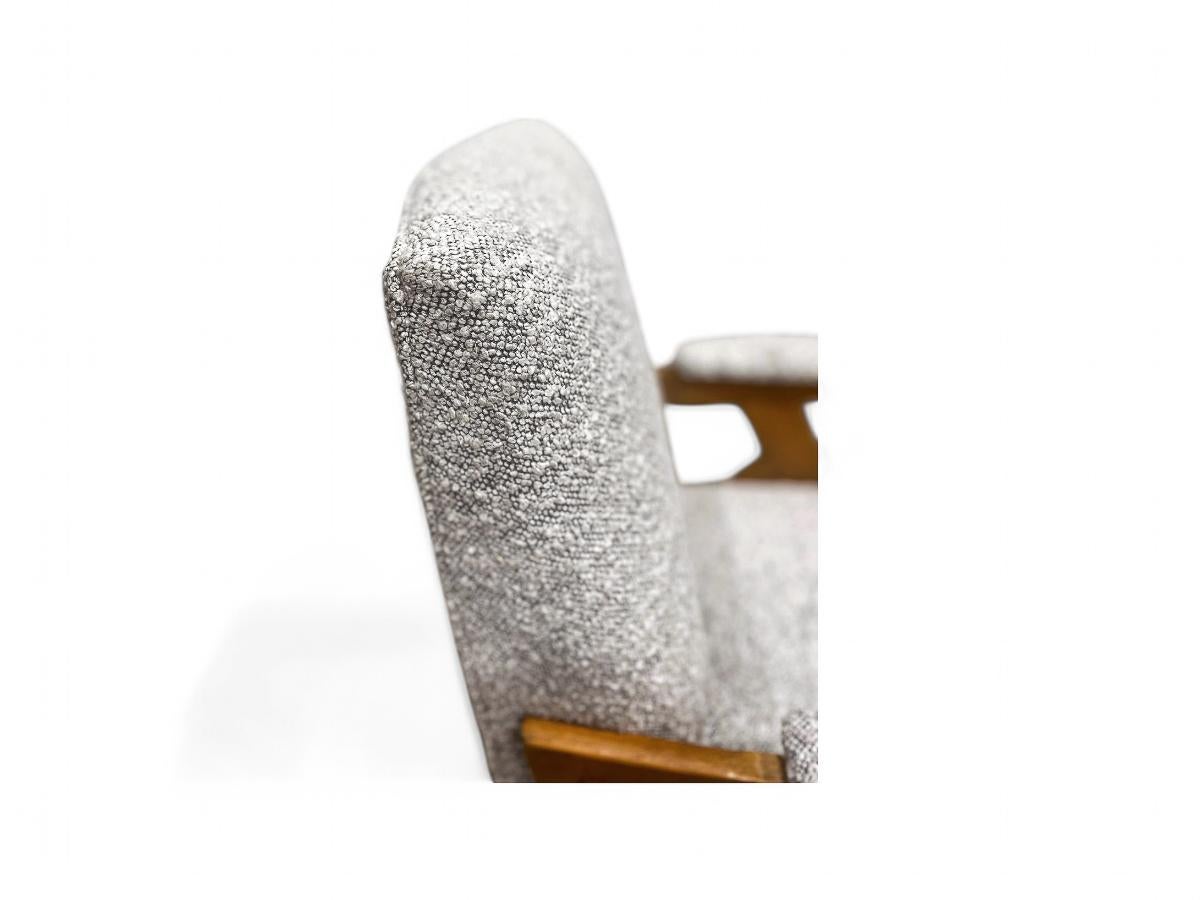 Brazilian Modern “Z” Armchair in Hardwood and Boucle, Jose Zanine Caldas, 1950s For Sale 3