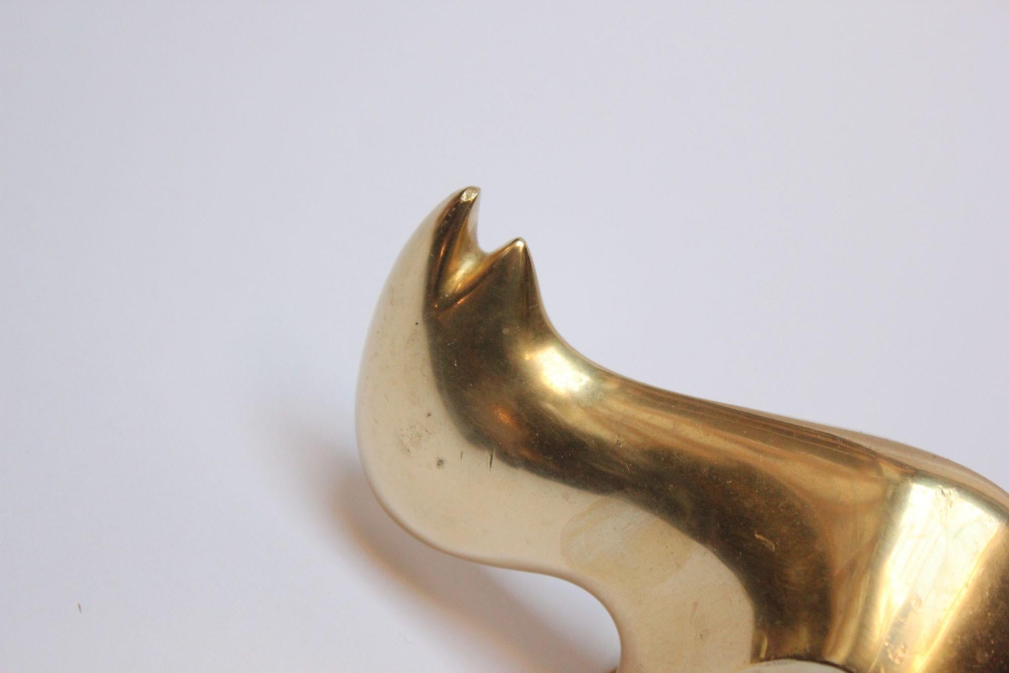 Brazilian Modernist Brass Rhino by Alvaro Franklin da Silveira For Sale 6