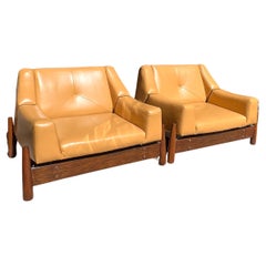 Retro Brazilian Modernist Club Chairs by Móveis Cimo, a Pair, circa 1950s