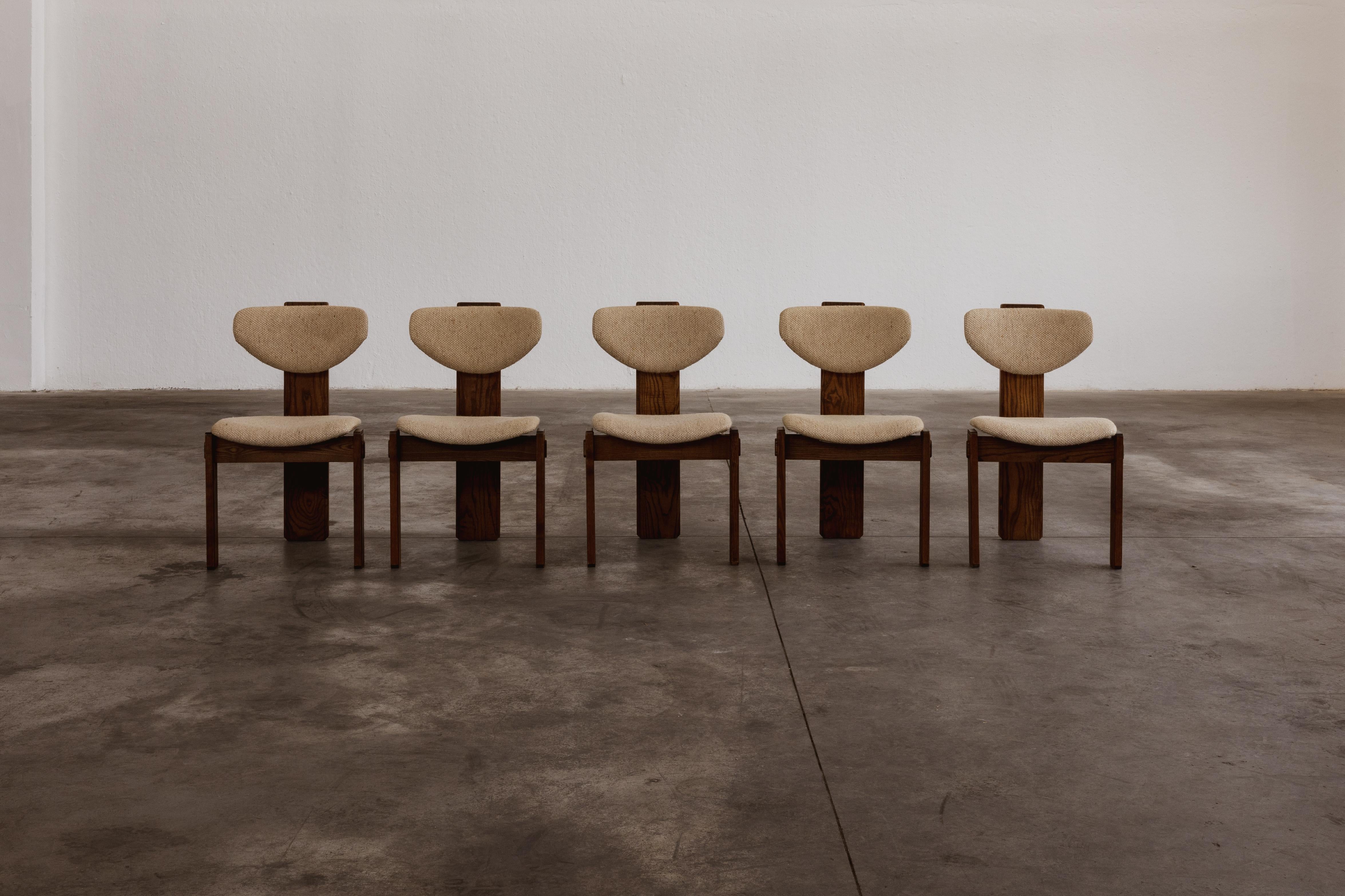 Brasiliano Sedie da pranzo brasiliane moderniste, anni '60, set da 5 in vendita