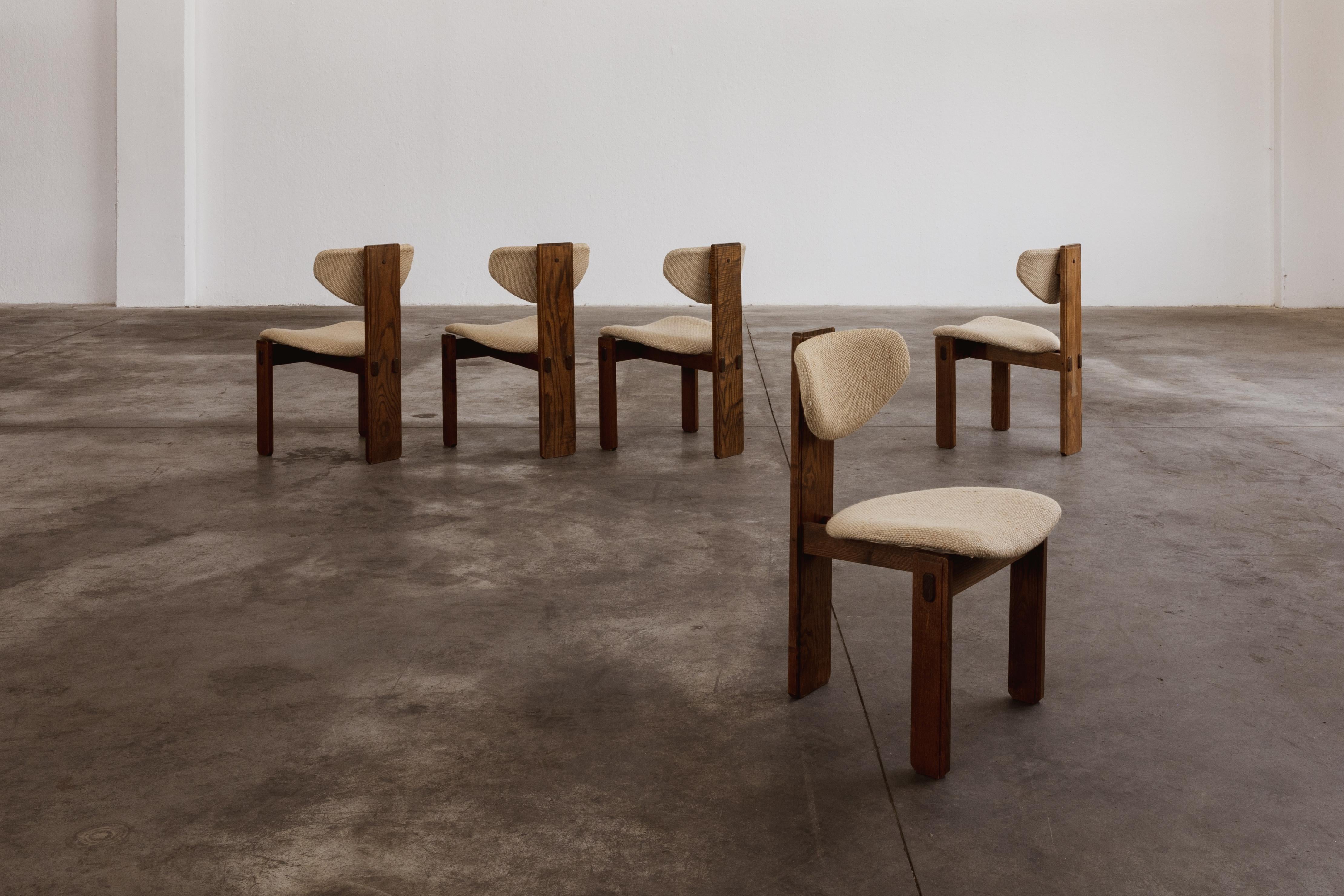 Sedie da pranzo brasiliane moderniste, anni '60, set da 5 In condizioni buone in vendita a Lonigo, Veneto