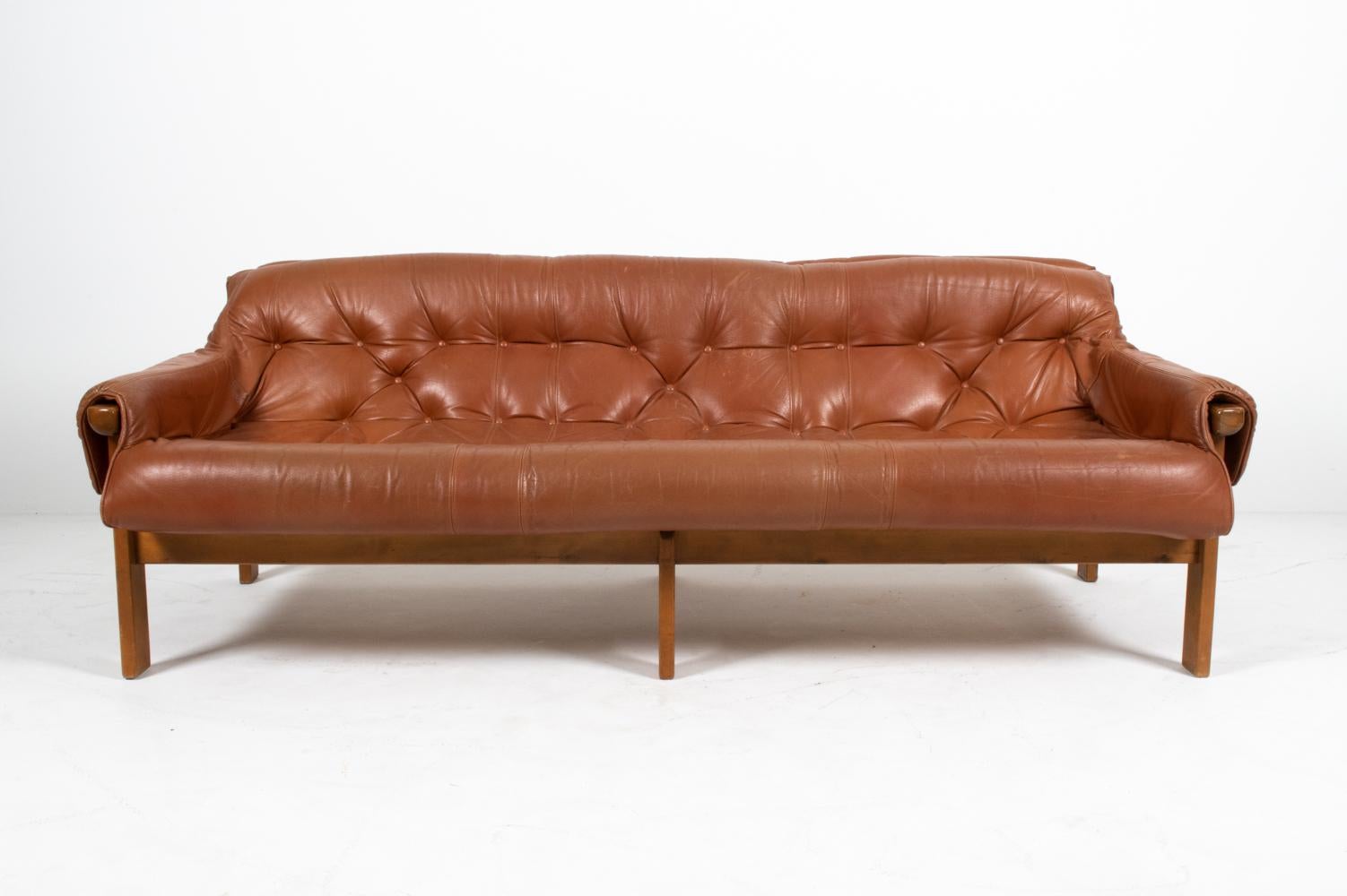 70s wood frame couch for sale