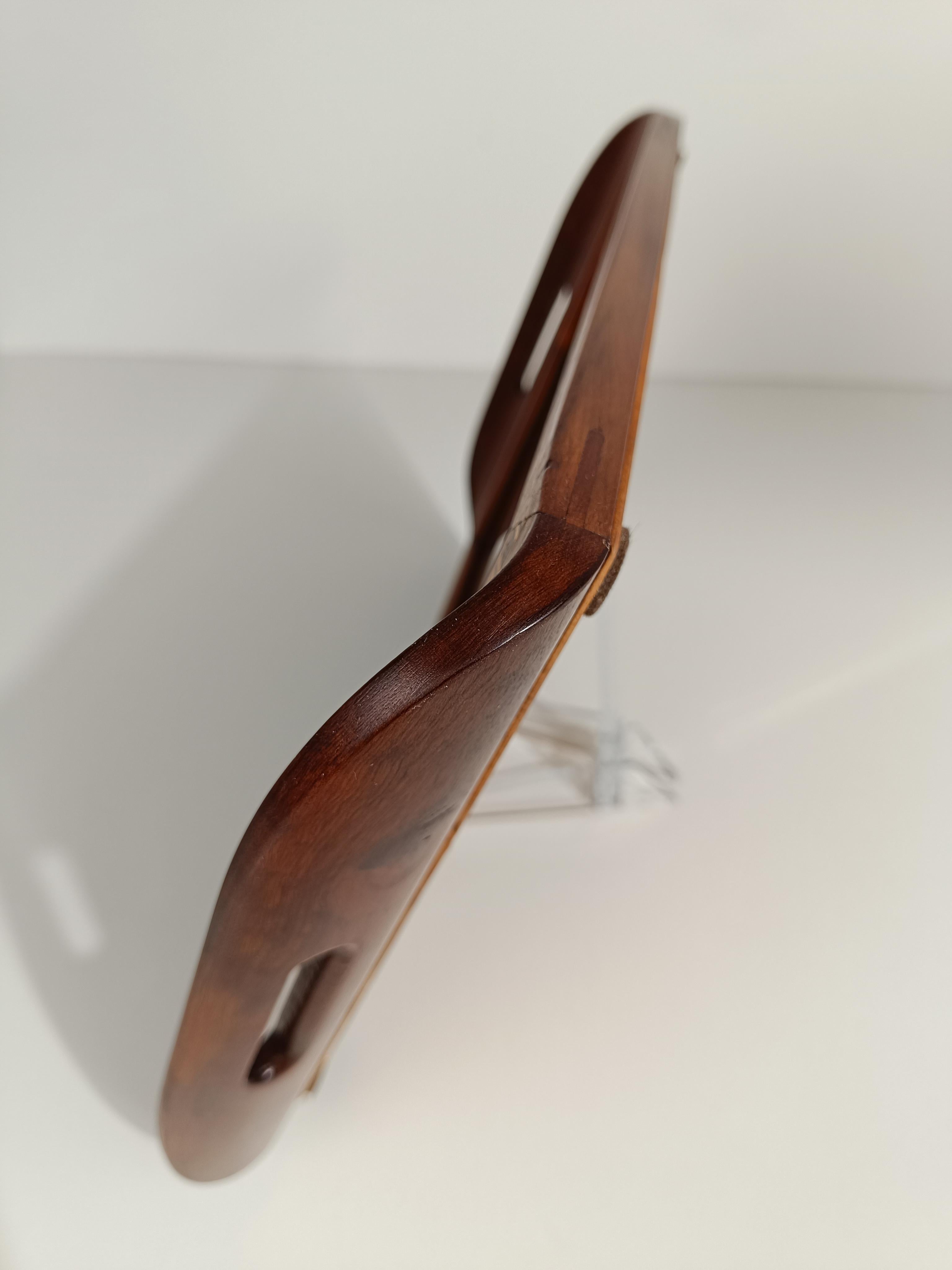 Brazilian modernist Tray designed by Carlos Zipperer Sobr in inlaid wood, 1960s 4