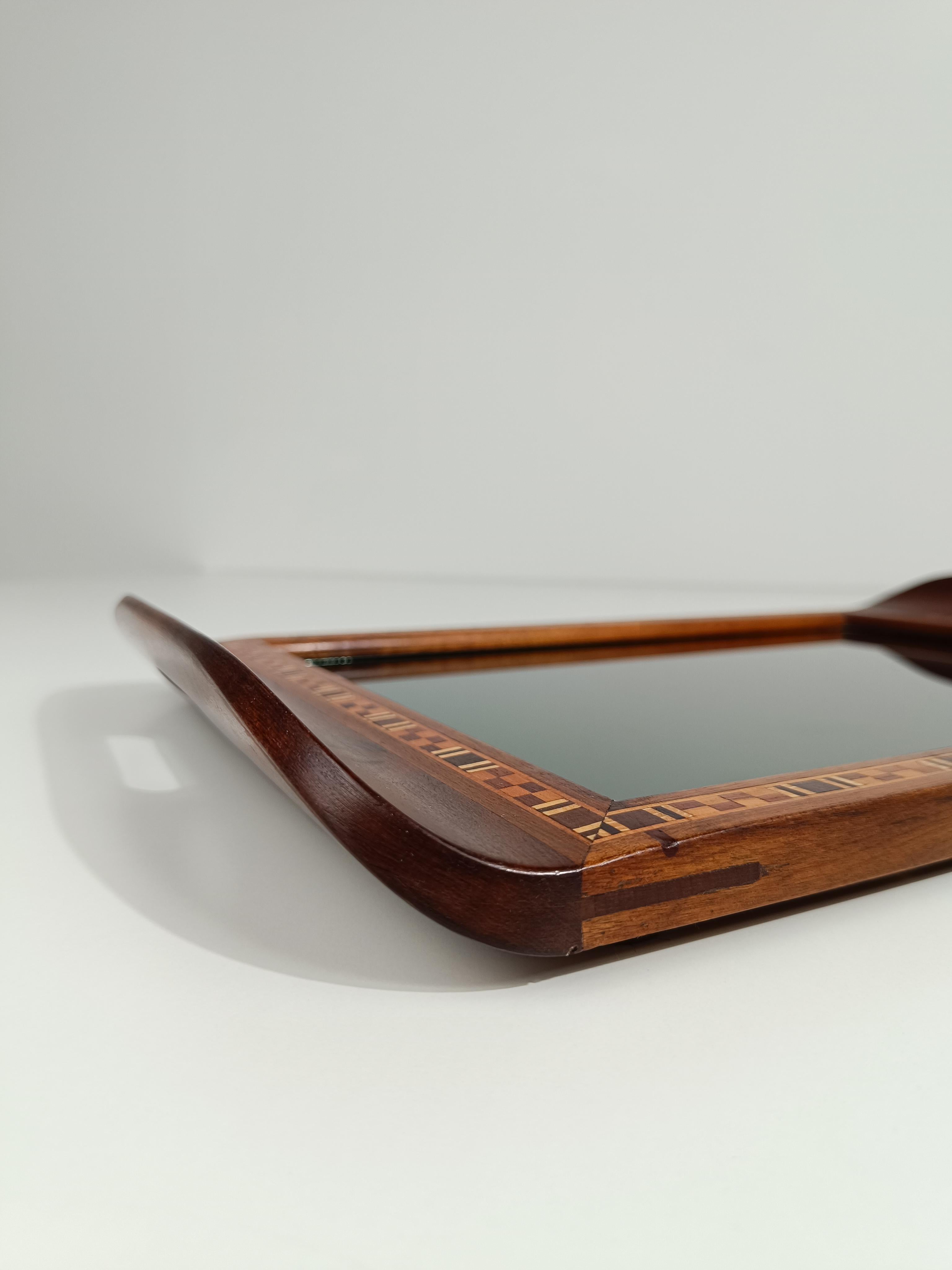 Brazilian modernist Tray designed by Carlos Zipperer Sobr in inlaid wood, 1960s 9
