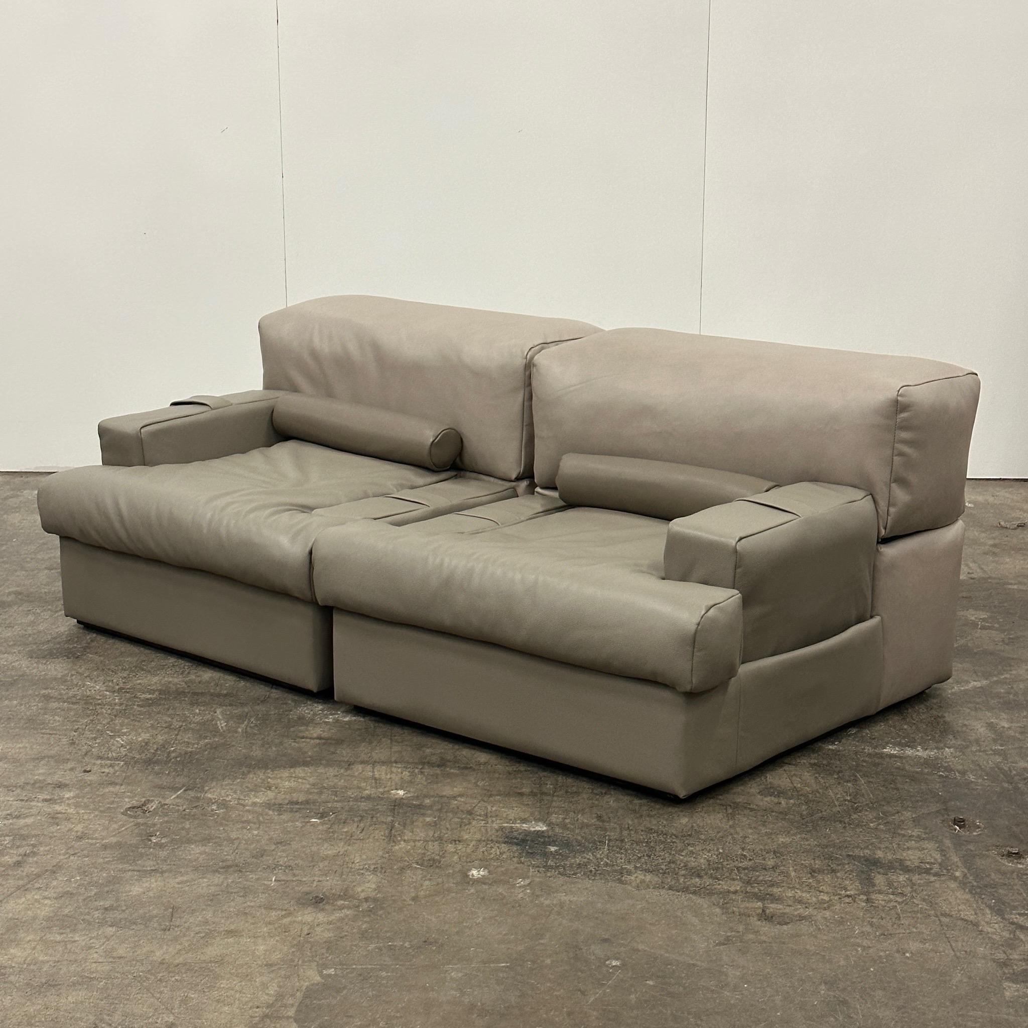 Modulares brasilianisches Leders Sofa/Stühle von Percival Lafer (Moderne der Mitte des Jahrhunderts) im Angebot