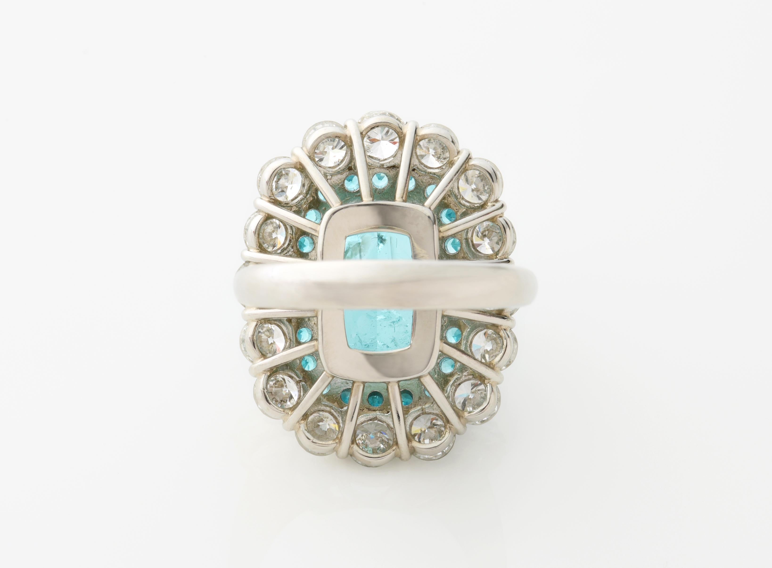 GIA-Bericht zertifizierter brasilianischer 8,99 Karat Paraiba-Turmalin Cocktail-Ring 2