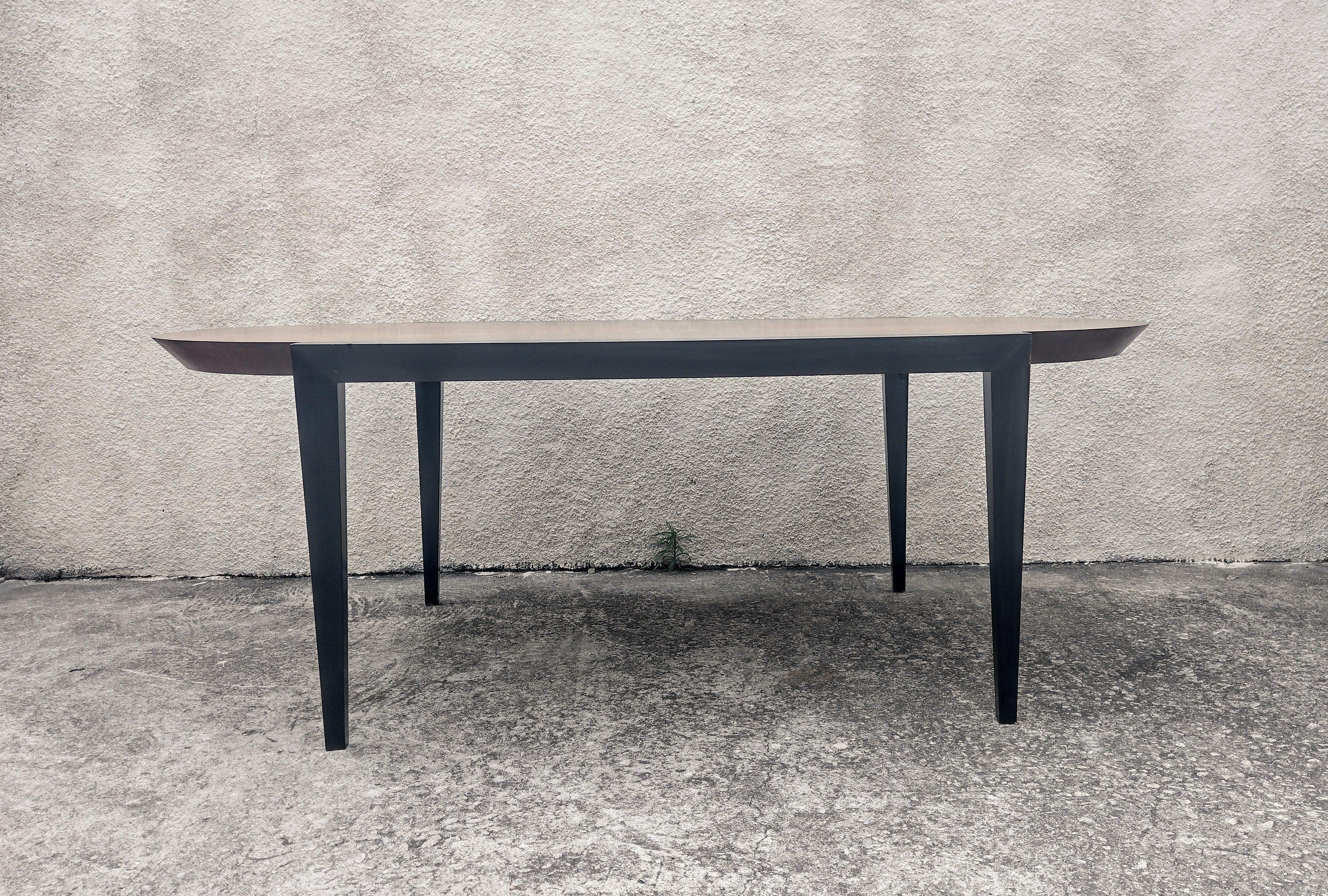 Mid-Century Modern Brazilian Oval Table in Stained Cherrywood