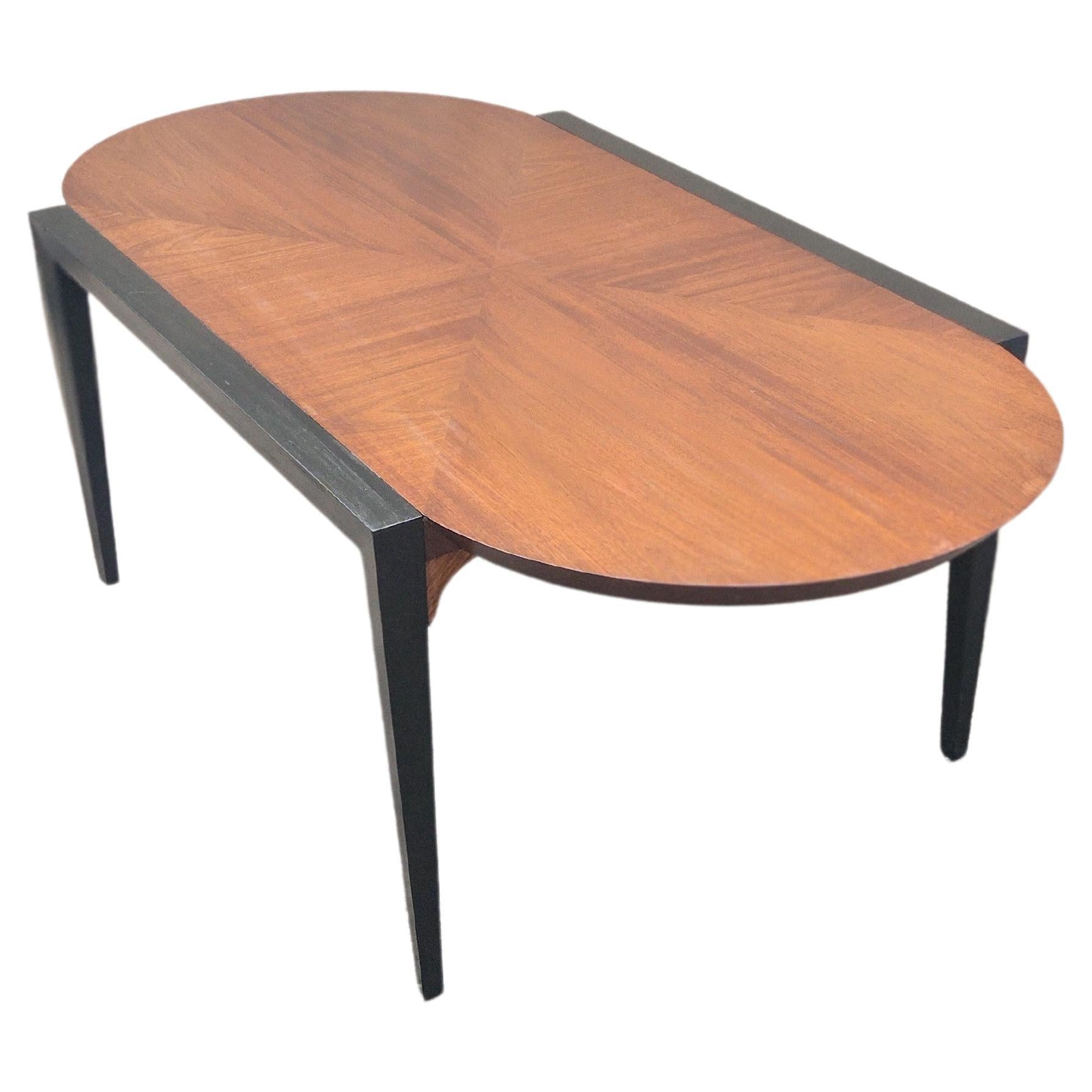 Oval Acre Trestle Table, Contemporary Oval Table in Ebony Stain on Maple Wood For Sale at 1stDibs
