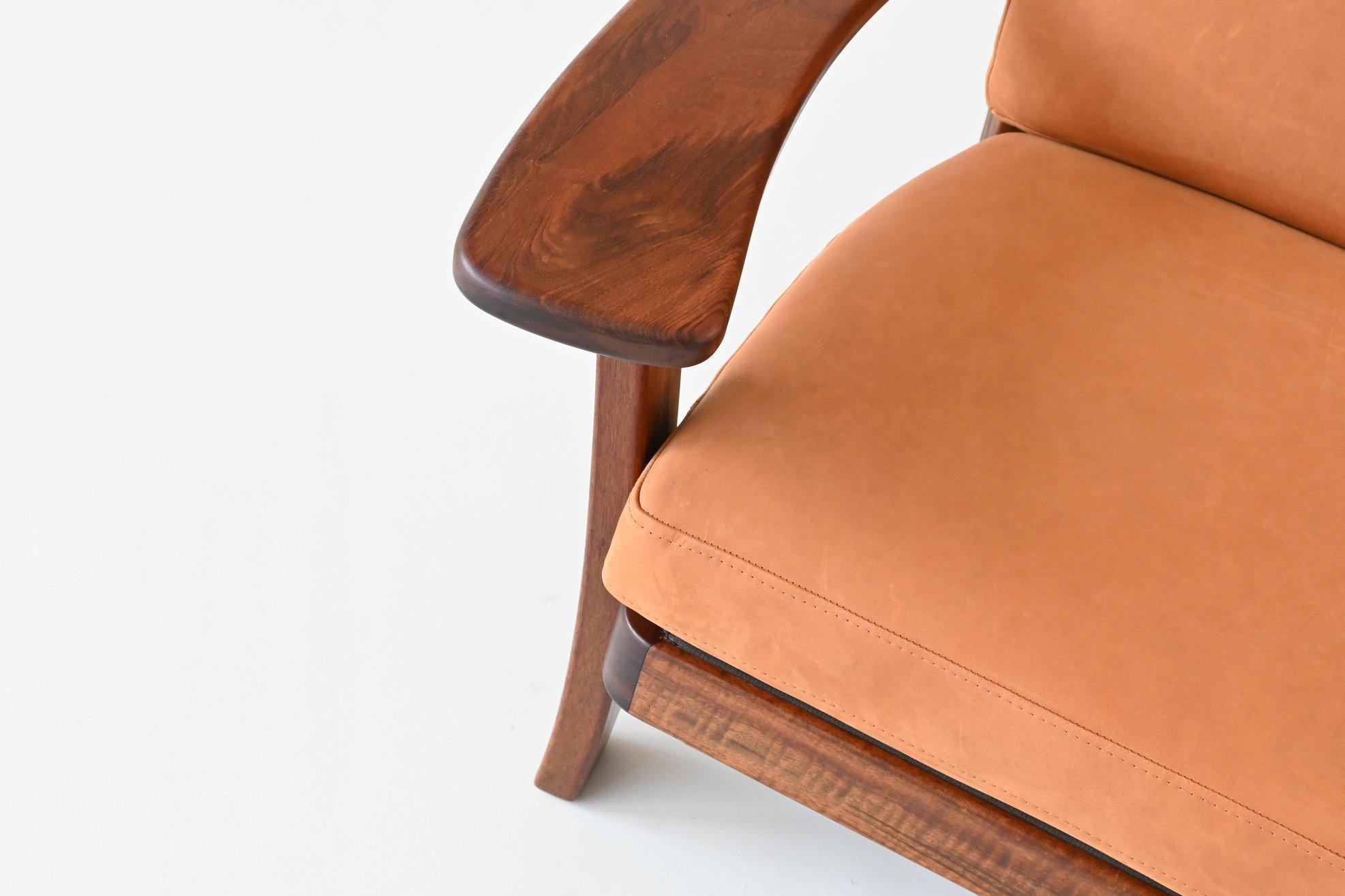 Brazilian Ox Lounge Chair Rosewood and Leather Brazil 1960 6