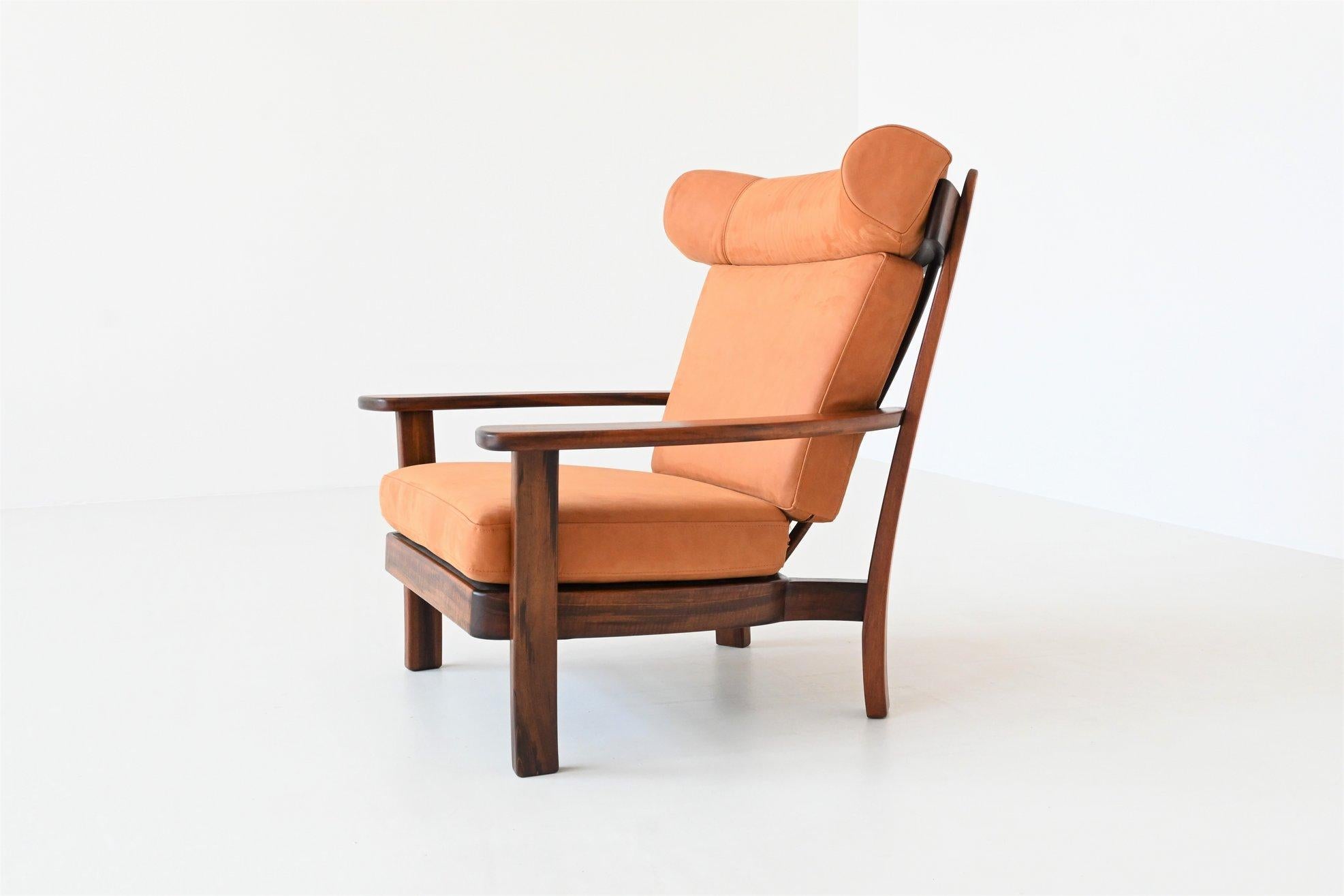 Brazilian Ox Lounge Chair Rosewood and Leather Brazil 1960 9