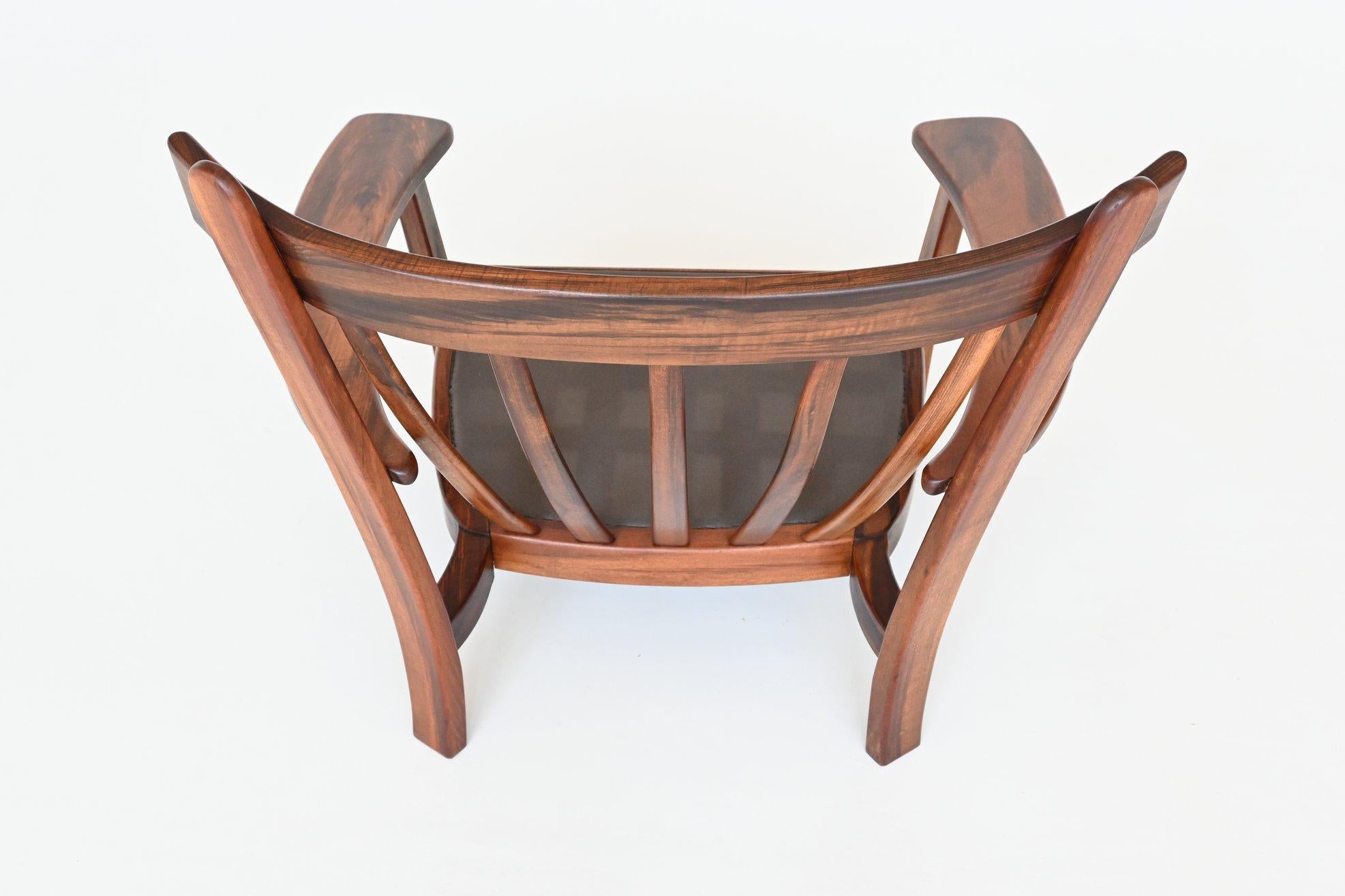 Brazilian Ox Lounge Chair Rosewood and Leather Brazil 1960 11