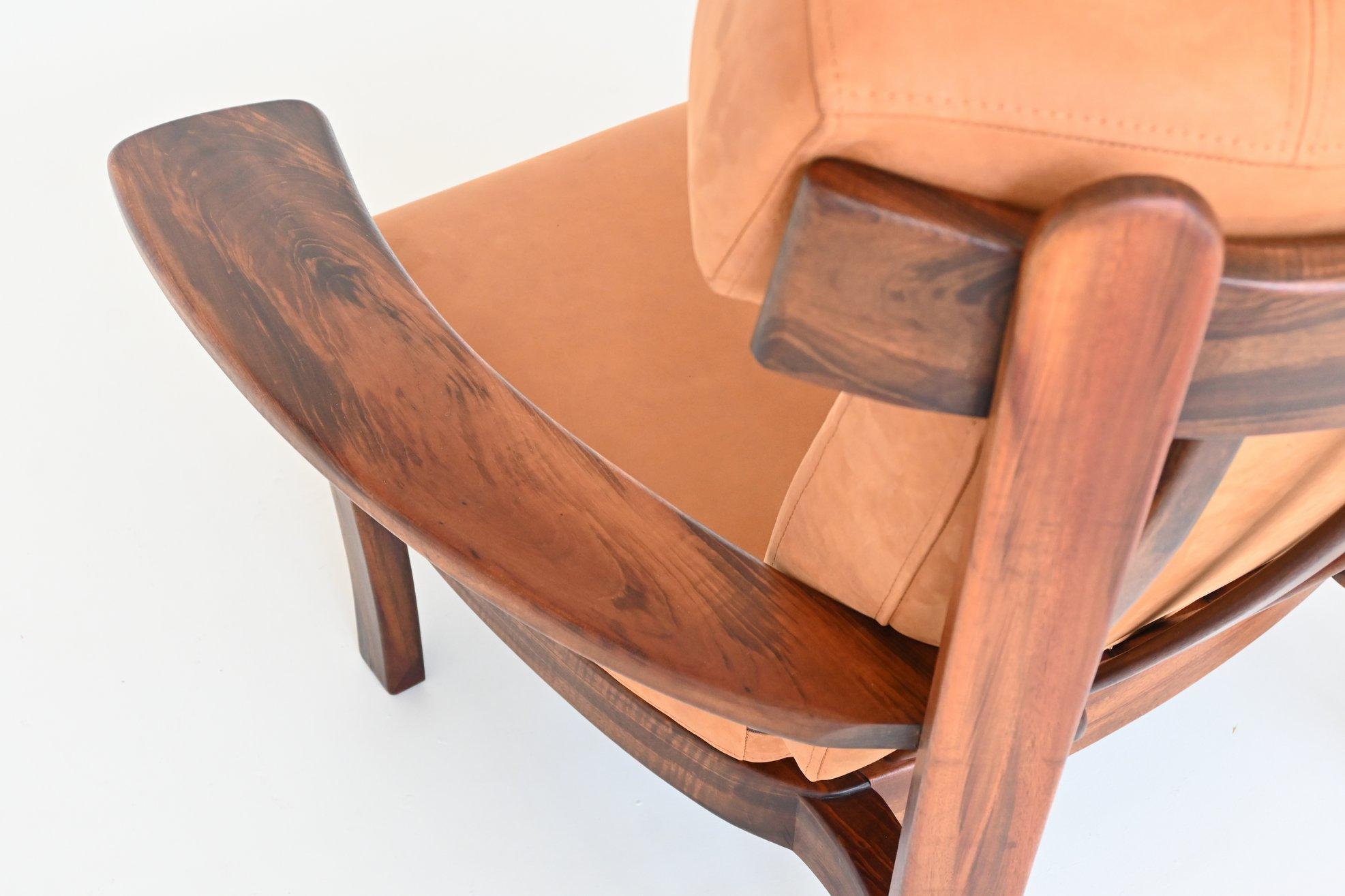 Brazilian Ox Lounge Chair Rosewood and Leather Brazil 1960 2