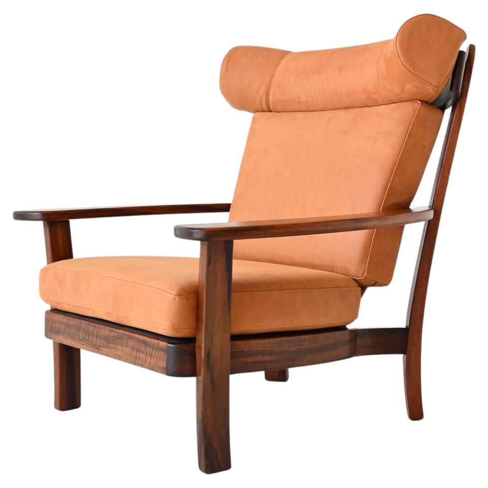 Brazilian Ox Lounge Chair Rosewood and Leather Brazil 1960