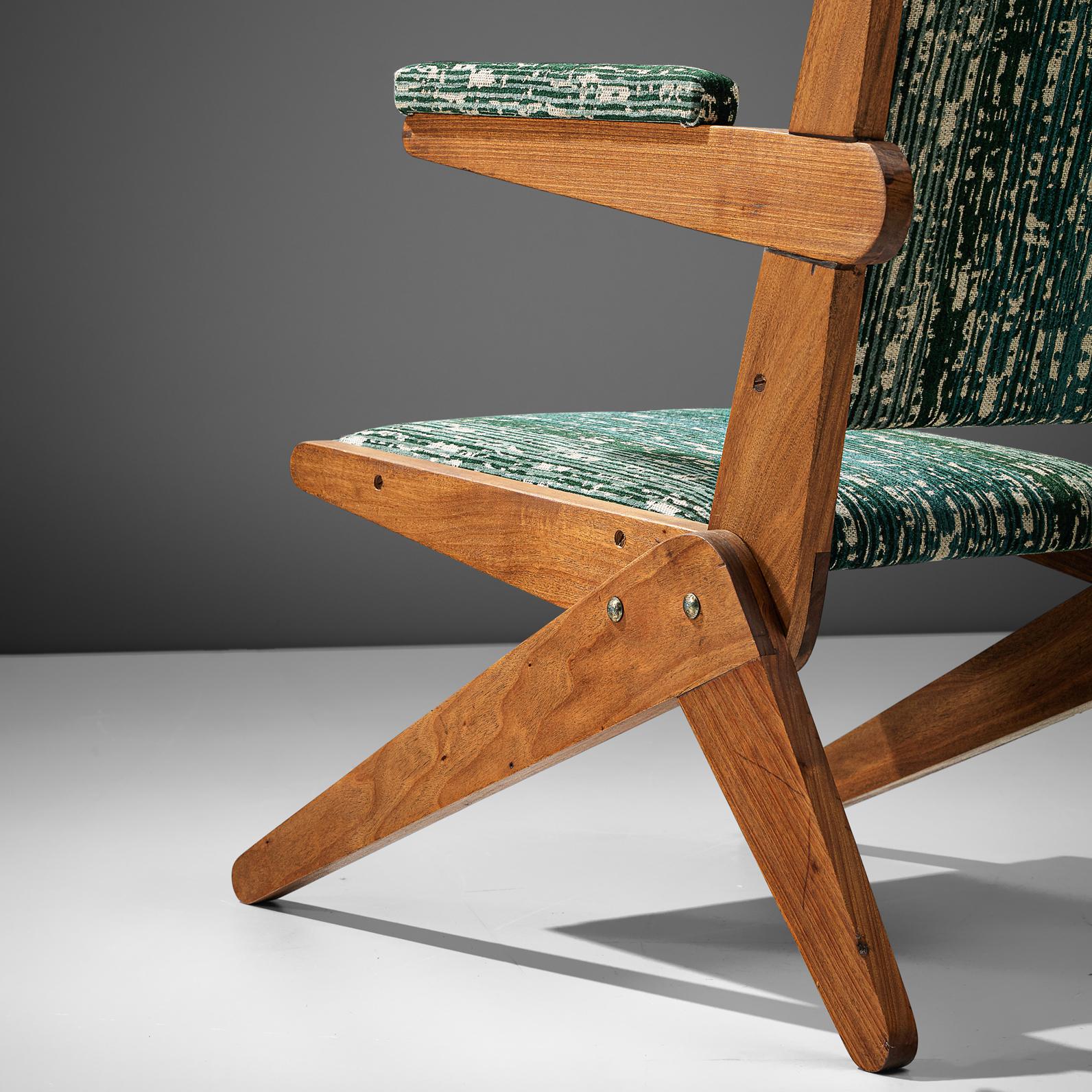Mid-Century Modern Paire de fauteuils ciseaux brésiliens en bois dur brésilien  en vente