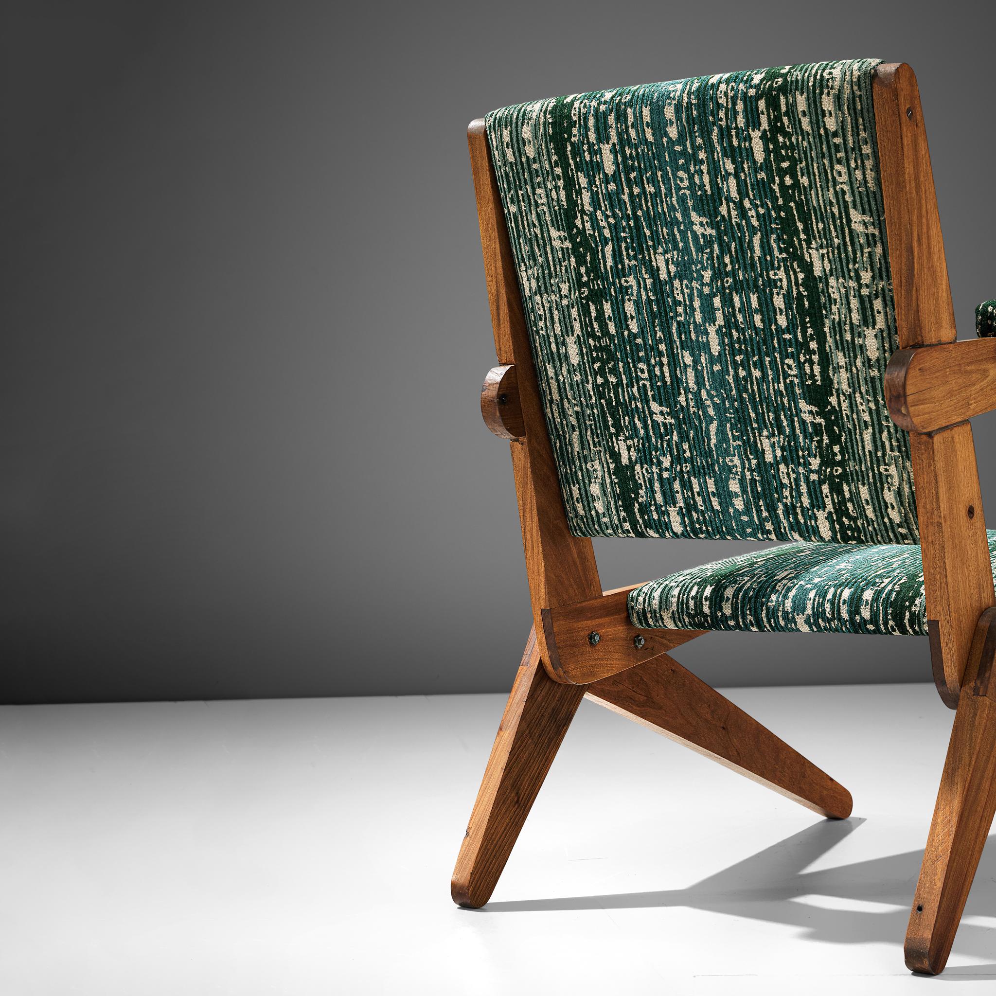 Paire de fauteuils ciseaux brésiliens en bois dur brésilien  Bon état - En vente à Waalwijk, NL