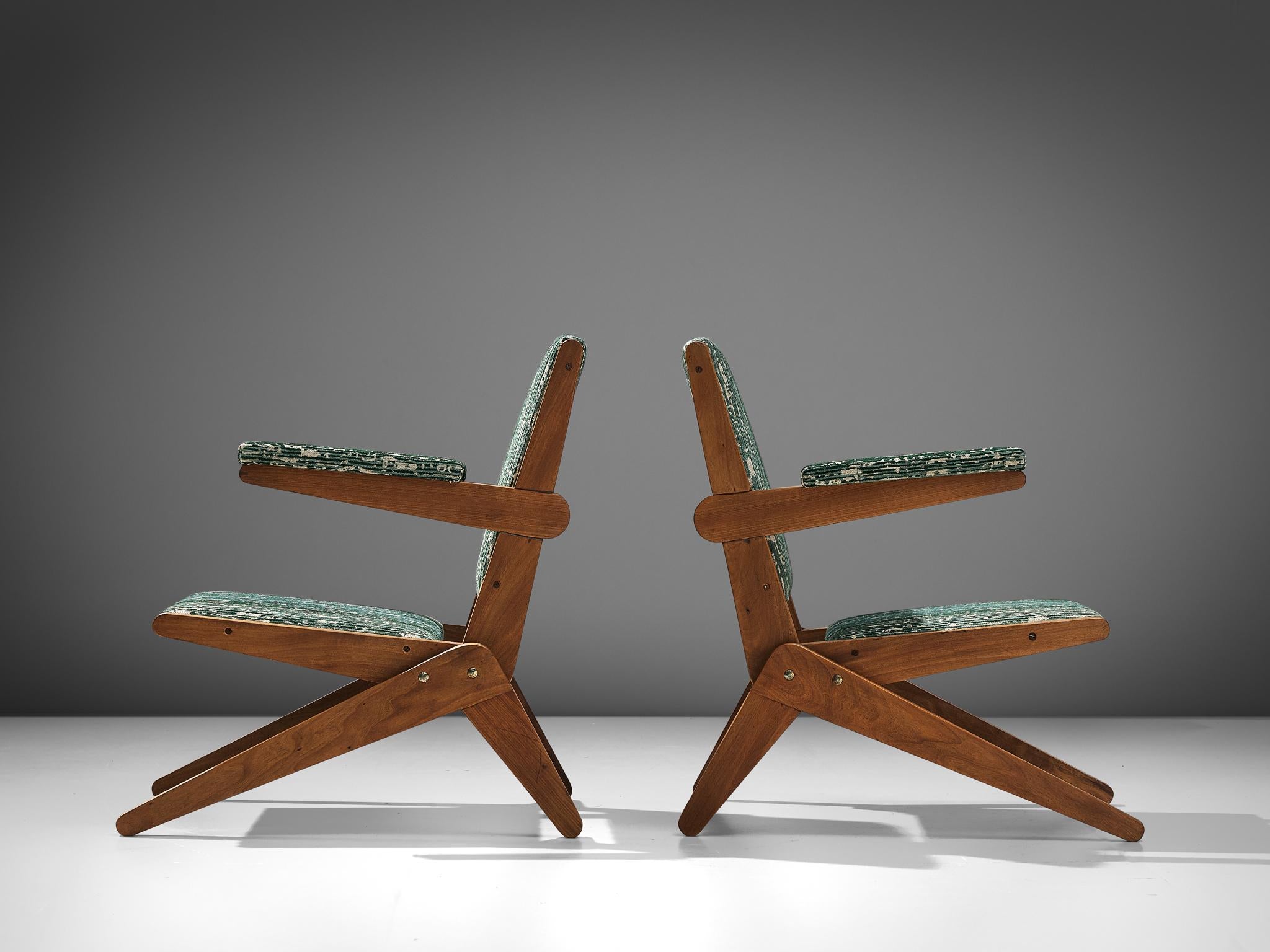 Paire de fauteuils ciseaux brésiliens en bois dur brésilien  en vente 1
