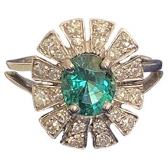 Anello di Paraiba brasiliana e diamanti