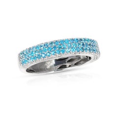 Brazilian Paraiba and Diamond Wedding Band, 18k