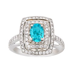 Brazilian Paraiba Tourmaline and Diamond Ring