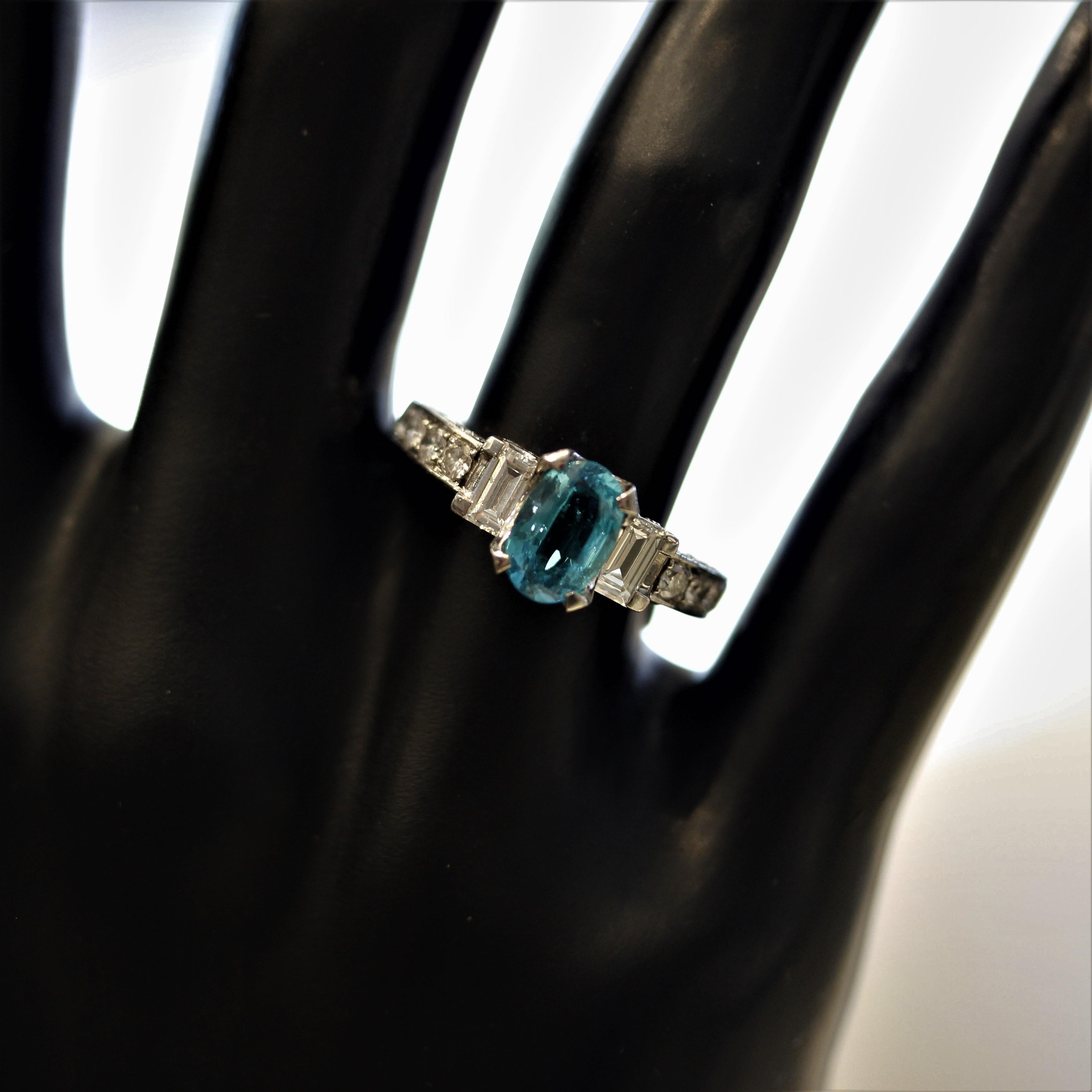 Brasilianischer Paraiba-Turmalin-Diamant-Platin-Ring, GIA zertifiziert 1